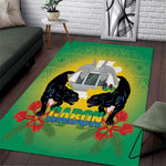 Afro Gabon Independence Day Area Rug Memorial Leon Mba Monument - African Pride