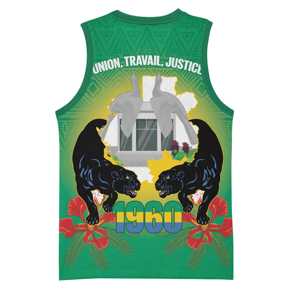 Afro Gabon Independence Day Basketball Jersey Memorial Leon Mba Monument LT14