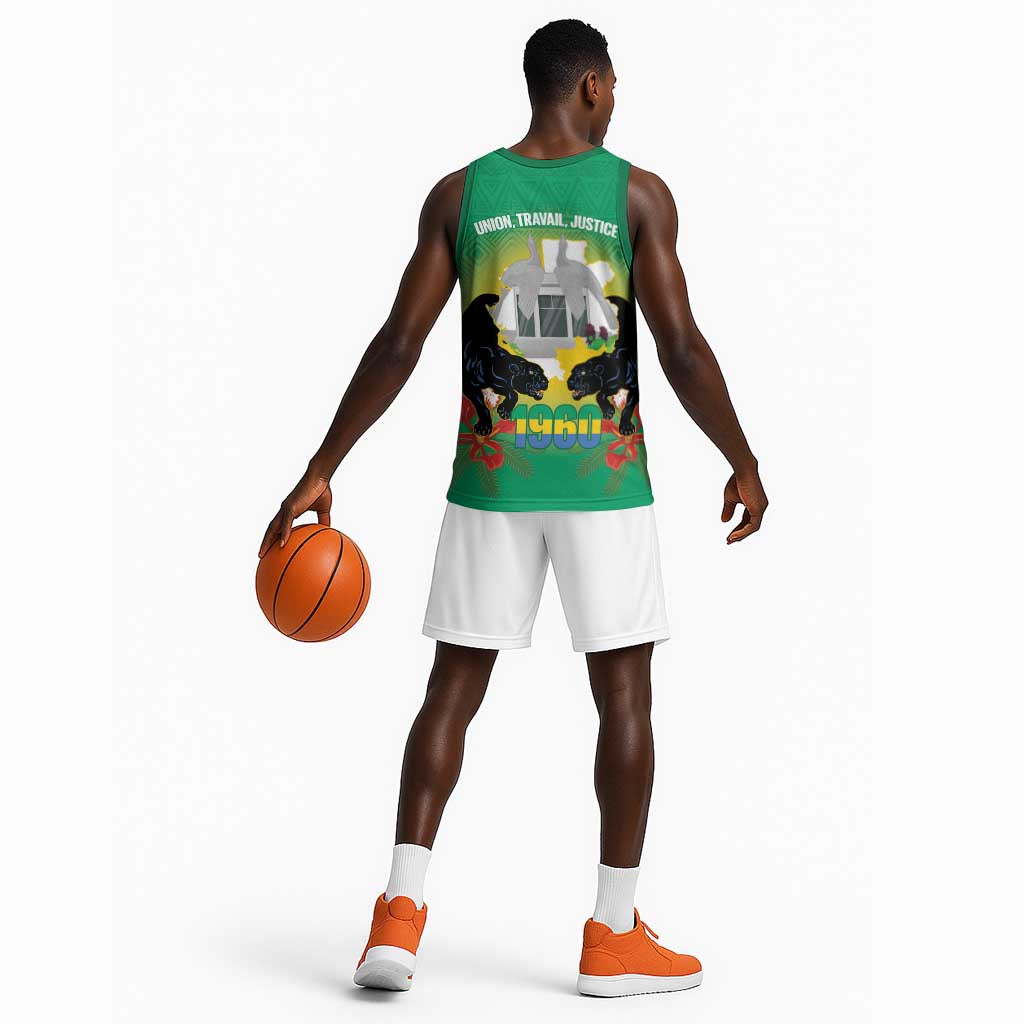 Afro Gabon Independence Day Basketball Jersey Memorial Leon Mba Monument LT14