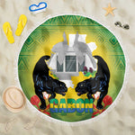 Afro Gabon Independence Day Beach Blanket Memorial Leon Mba Monument - African Pride