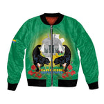 Afro Gabon Independence Day Bomber Jacket Memorial Leon Mba Monument - African Pride