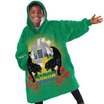 Afro Gabon Independence Day Kid Wearable Blanket Hoodie Memorial Leon Mba Monument - African Pride