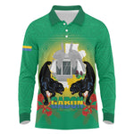 Afro Gabon Independence Day Long Sleeve Polo Shirt Memorial Leon Mba Monument - African Pride