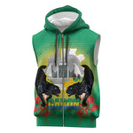 Afro Gabon Independence Day Sleeveless Zip Hoodie Memorial Leon Mba Monument - African Pride