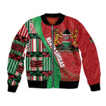 Custom Kenya Cricket Bomber Jacket Simbas African Kente - African Pride