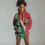 Custom Kenya Cricket Hoodie Dress Simbas African Kente - African Pride