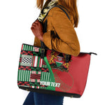 Custom Kenya Cricket Leather Tote Bag Simbas African Kente - African Pride