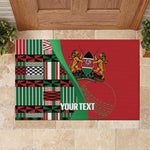 Custom Kenya Cricket Rubber Doormat Simbas African Kente - African Pride