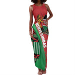 Custom Kenya Cricket Tank Maxi Dress Simbas African Kente - African Pride