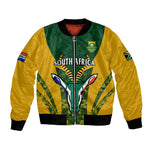 Custom South Africa Rugby Bomber Jacket Go Springboks Kente With Bokke