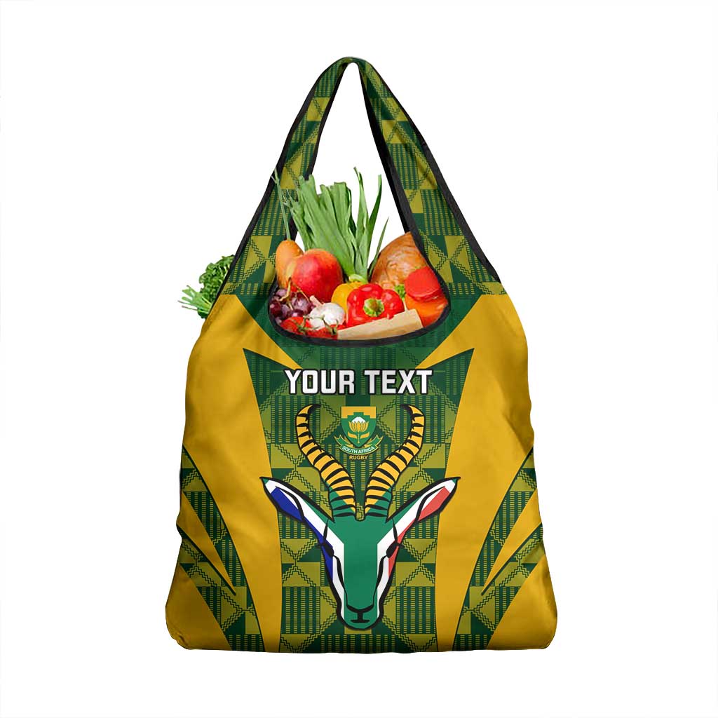 Custom South Africa Rugby Grocery Bag Go Springboks Kente With Bokke