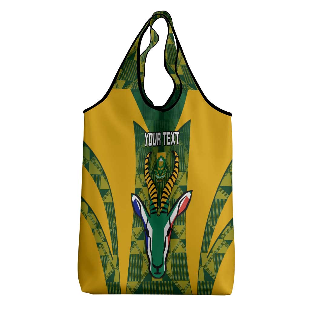 Custom South Africa Rugby Grocery Bag Go Springboks Kente With Bokke