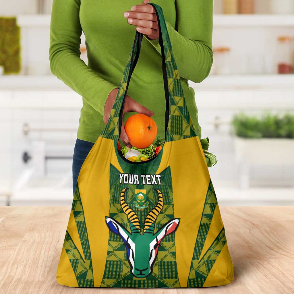 Custom South Africa Rugby Grocery Bag Go Springboks Kente With Bokke