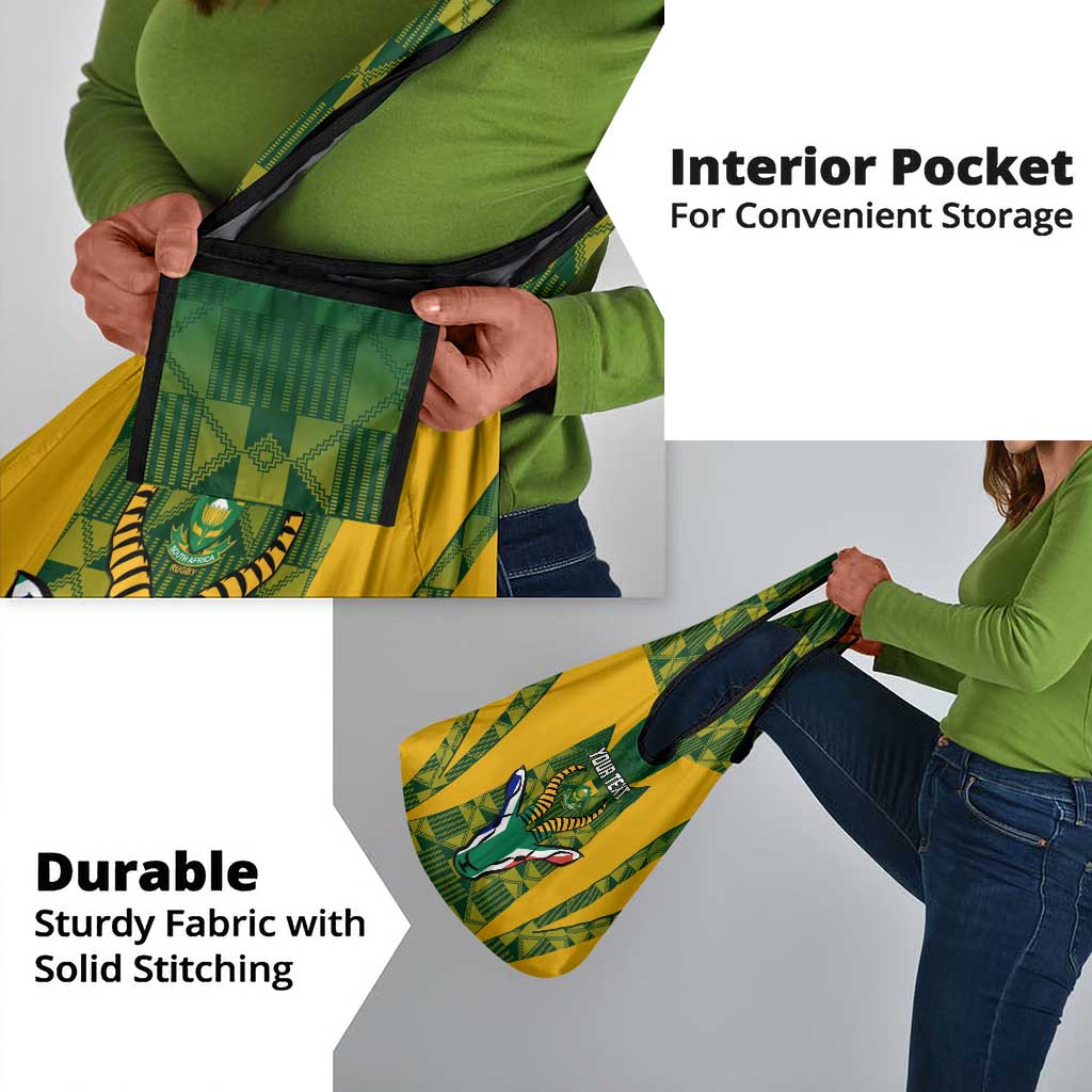 Custom South Africa Rugby Grocery Bag Go Springboks Kente With Bokke