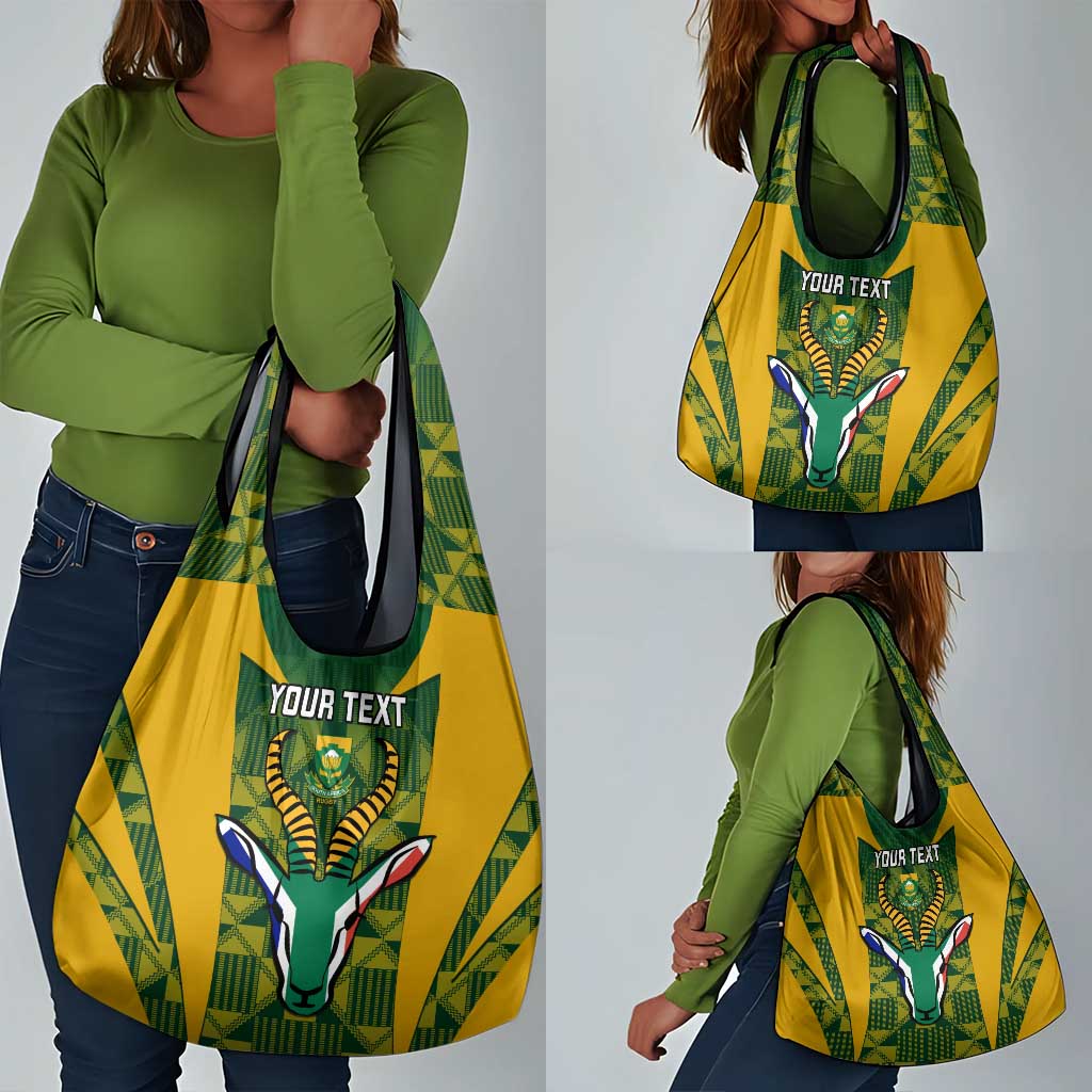 Custom South Africa Rugby Grocery Bag Go Springboks Kente With Bokke