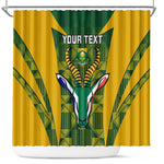 Custom South Africa Rugby Shower Curtain Go Springboks Kente With Bokke