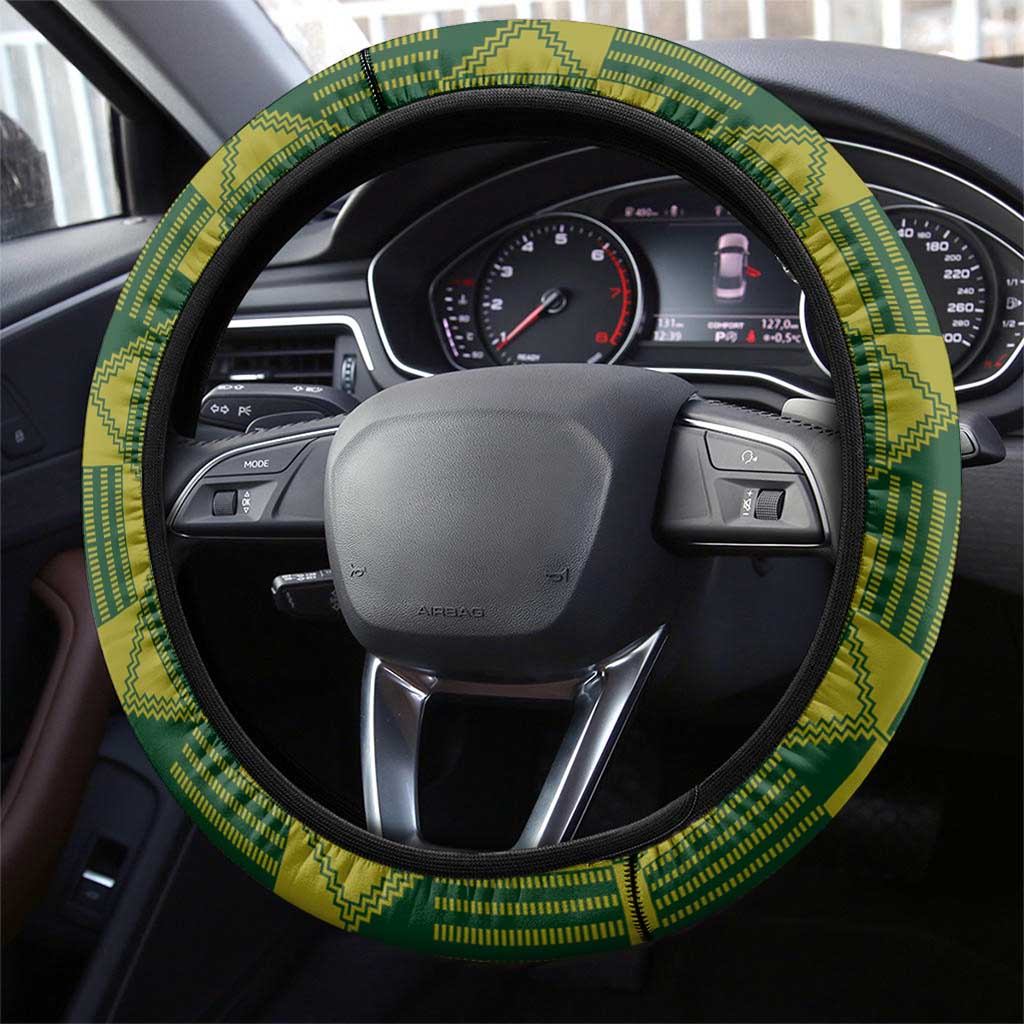 South Africa Rugby Steering Wheel Cover Go Springboks Kente With Bokke