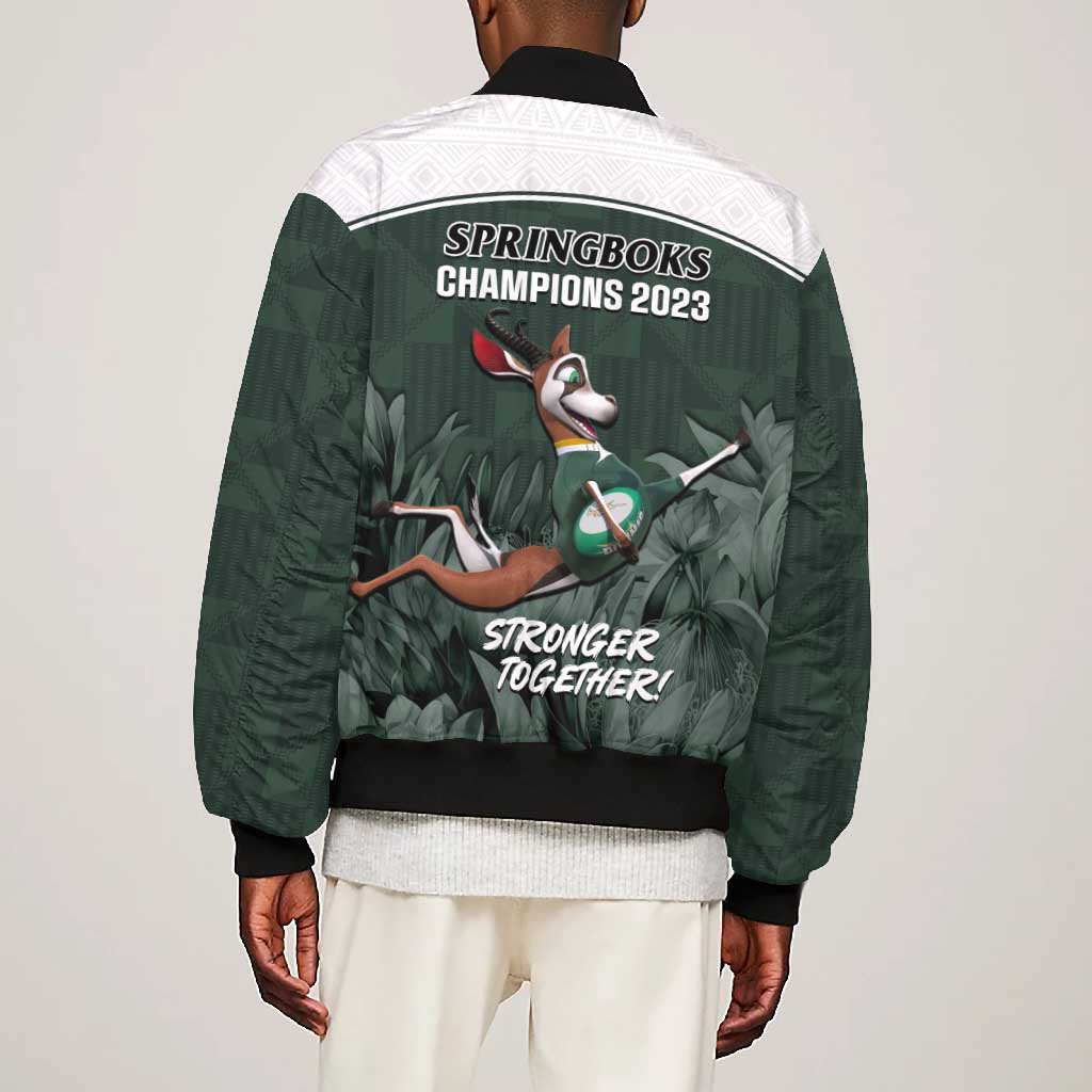 South Africa Rugby Bomber Jacket Springboks 4th Champions World Cup Proud Bokke