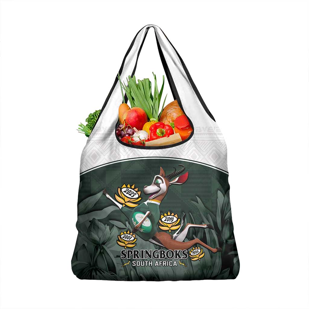 South Africa Rugby Grocery Bag Springboks 4th Champions World Cup Proud Bokke