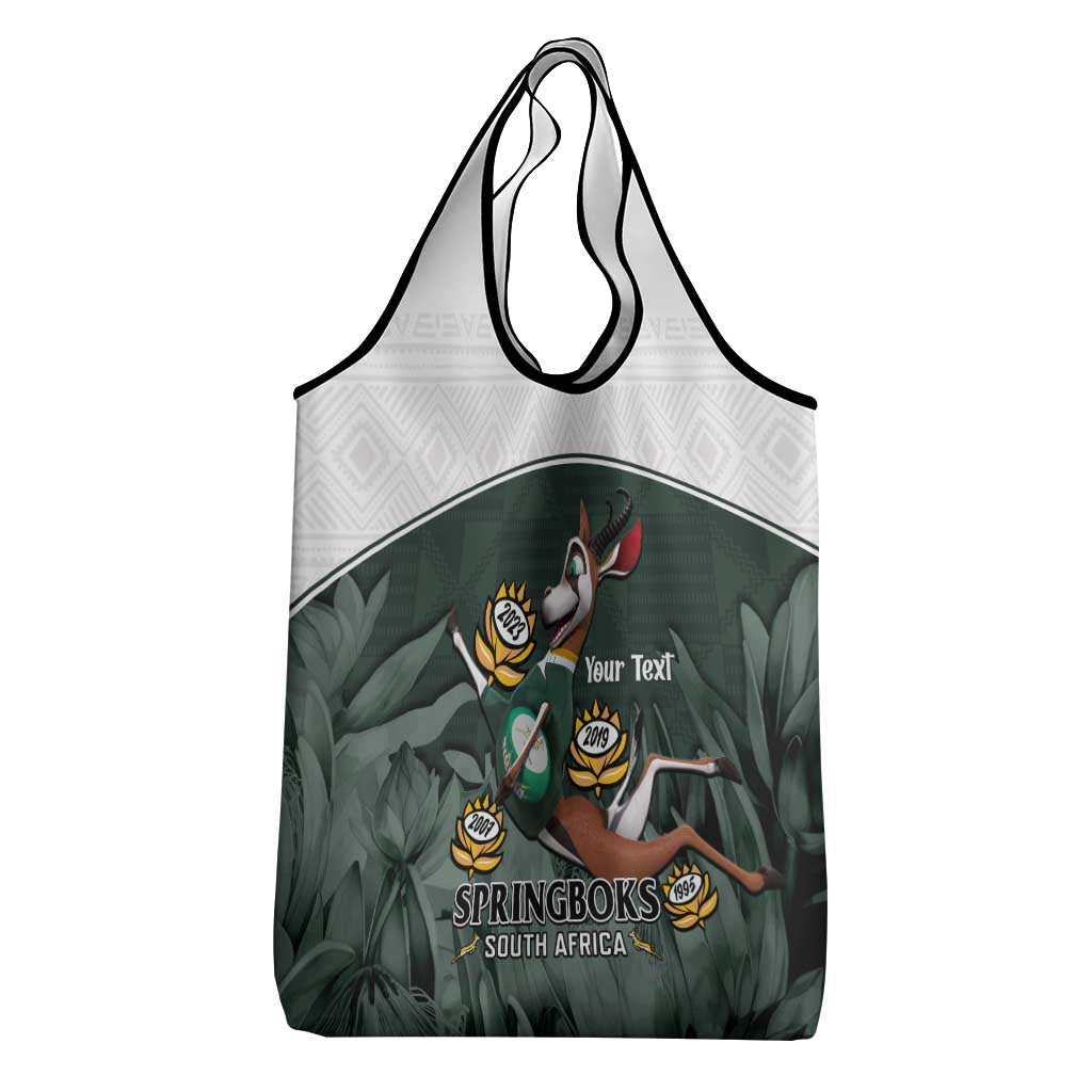 Custom South Africa Rugby Grocery Bag Springboks 4th Champions World Cup Proud Bokke
