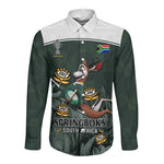 Custom South Africa Rugby Long Sleeve Button Shirt Springboks 4th Champions World Cup Proud Bokke