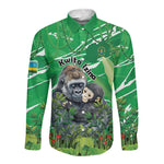 Personalized Rwanda Kwita Izina 2025 Long Sleeve Button Shirt Gorilla Naming Day - African Pride