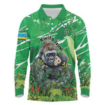 Personalized Rwanda Kwita Izina 2025 Long Sleeve Polo Shirt Gorilla Naming Day - African Pride