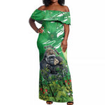 Personalized Rwanda Kwita Izina 2025 Off Shoulder Maxi Dress Gorilla Naming Day - African Pride