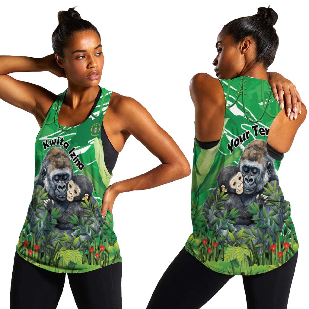 Personalized Rwanda Kwita Izina 2025 Women Racerback Tank Gorilla Naming Day - African Pride