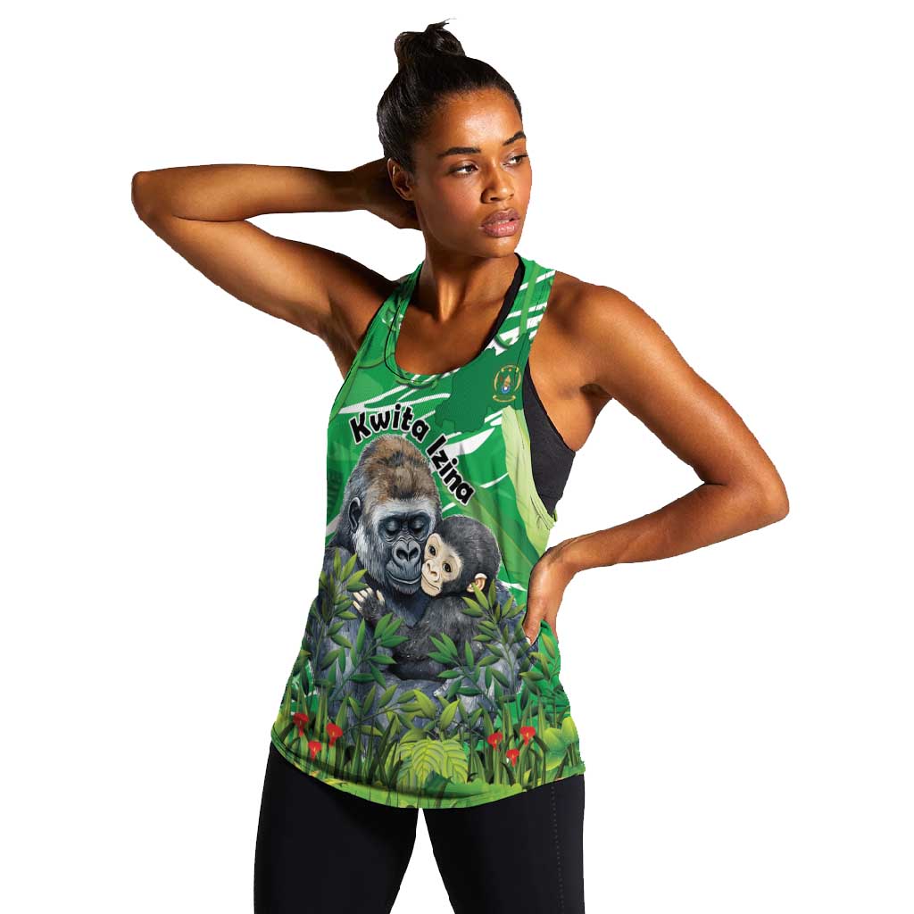 Personalized Rwanda Kwita Izina 2025 Women Racerback Tank Gorilla Naming Day - African Pride