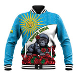 Personalized Rwanda’s Gorilla Naming Baseball Jacket Baby Gorilla Coat Of Arms With Red Rose - African Pride
