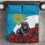 Rwanda’s Gorilla Naming Bedding Set Baby Gorilla Coat Of Arms With Red Rose - African Pride