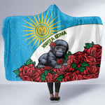Rwanda’s Gorilla Naming Hooded Blanket Baby Gorilla Coat Of Arms With Red Rose - African Pride