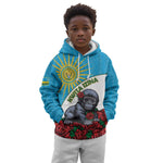 Personalized Rwanda’s Gorilla Naming Kid Hoodie Baby Gorilla Coat Of Arms With Red Rose - African Pride