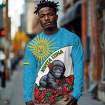 Personalized Rwanda’s Gorilla Naming Long Sleeve Shirt Baby Gorilla Coat Of Arms With Red Rose - African Pride