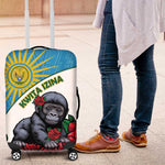 Rwanda’s Gorilla Naming Luggage Cover Baby Gorilla Coat Of Arms With Red Rose - African Pride