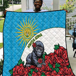 Rwanda’s Gorilla Naming Quilt Baby Gorilla Coat Of Arms With Red Rose - African Pride