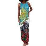 Personalized Rwanda’s Gorilla Naming Tank Maxi Dress Baby Gorilla Coat Of Arms With Red Rose - African Pride