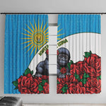 Rwanda’s Gorilla Naming Window Curtain Baby Gorilla Coat Of Arms With Red Rose - African Pride