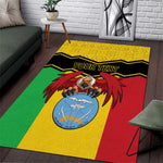 Personalized Afro Mali Vulture Area Rug Coat Of Arms - Bogolan Pattern