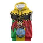 Personalized Afro Mali Vulture Sleeveless Hoodie Coat Of Arms - Bogolan Pattern - African Pride