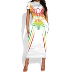 Mali Football Custom Short Sleeve Bodycon Dress Go Eagles - White Color LT15