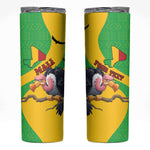 Personalized Afro Mali Vulture Skinny Tumbler Flag Map - Bogolan Pattern