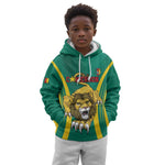 Custom Afro Cameroun Football Kid Hoodie Go Les Lions Indomptables