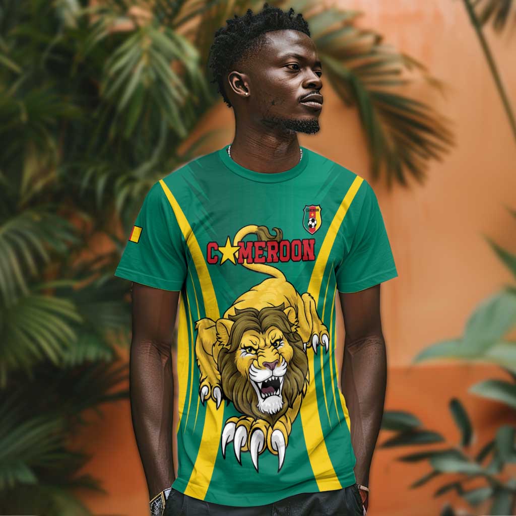 Custom Afro Cameroun Football T shirt Go Les Lions Indomptables