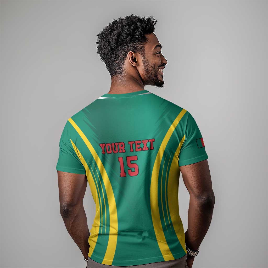 Custom Afro Cameroun Football T shirt Go Les Lions Indomptables