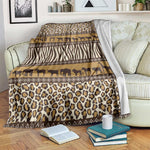 Leopards and Zebra Skins Blanket Mix African Pattern