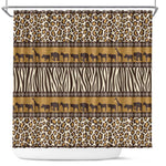 Leopards and Zebra Skins Shower Curtain Mix African Pattern