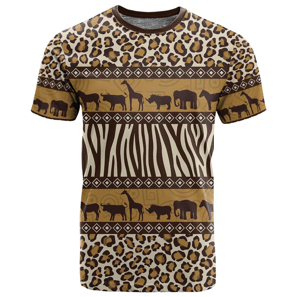 Leopards and Zebra Skins T shirt Mix African Pattern