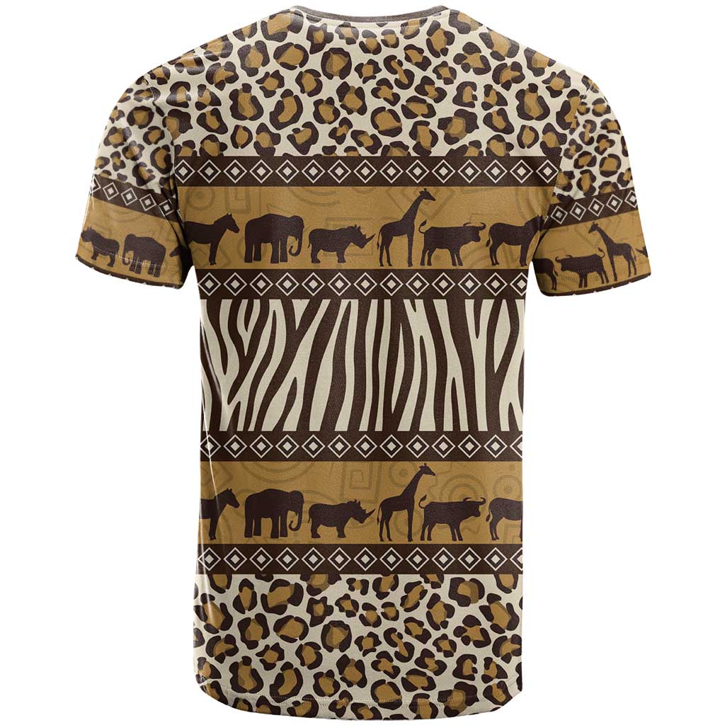 Leopards and Zebra Skins T shirt Mix African Pattern
